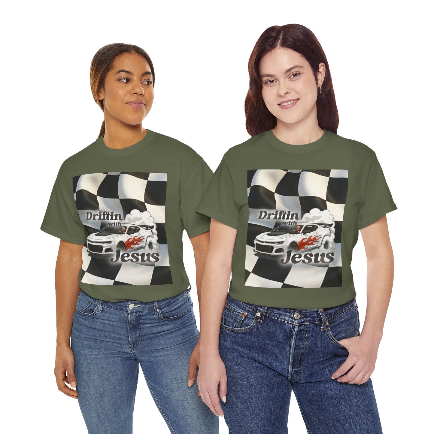 Driftin' with Jesus Tee — Christian Racing Graphic T-Shirt