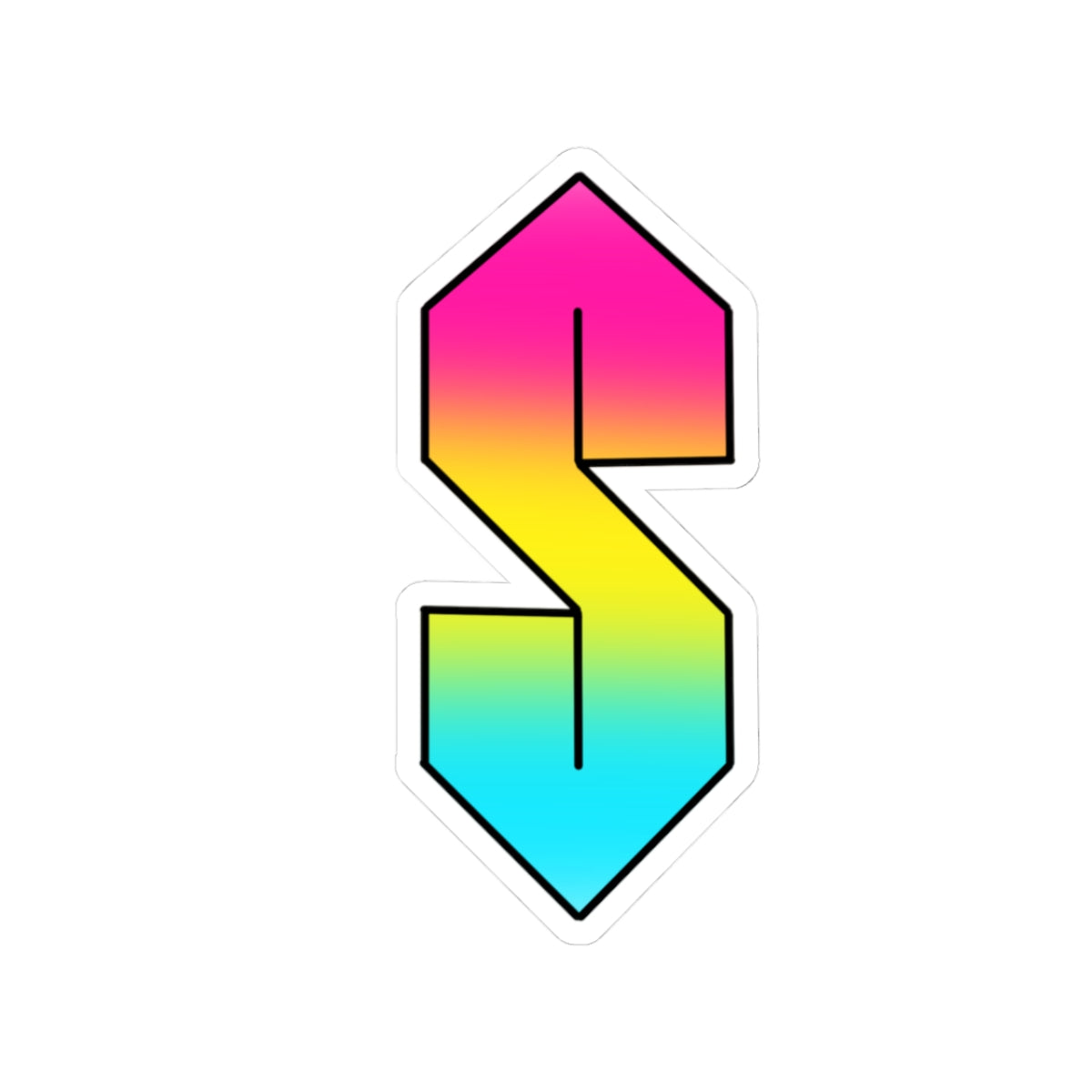 Retro Gradient 'S' Kiss-Cut Sticker — Neon 90s Laptop Decal