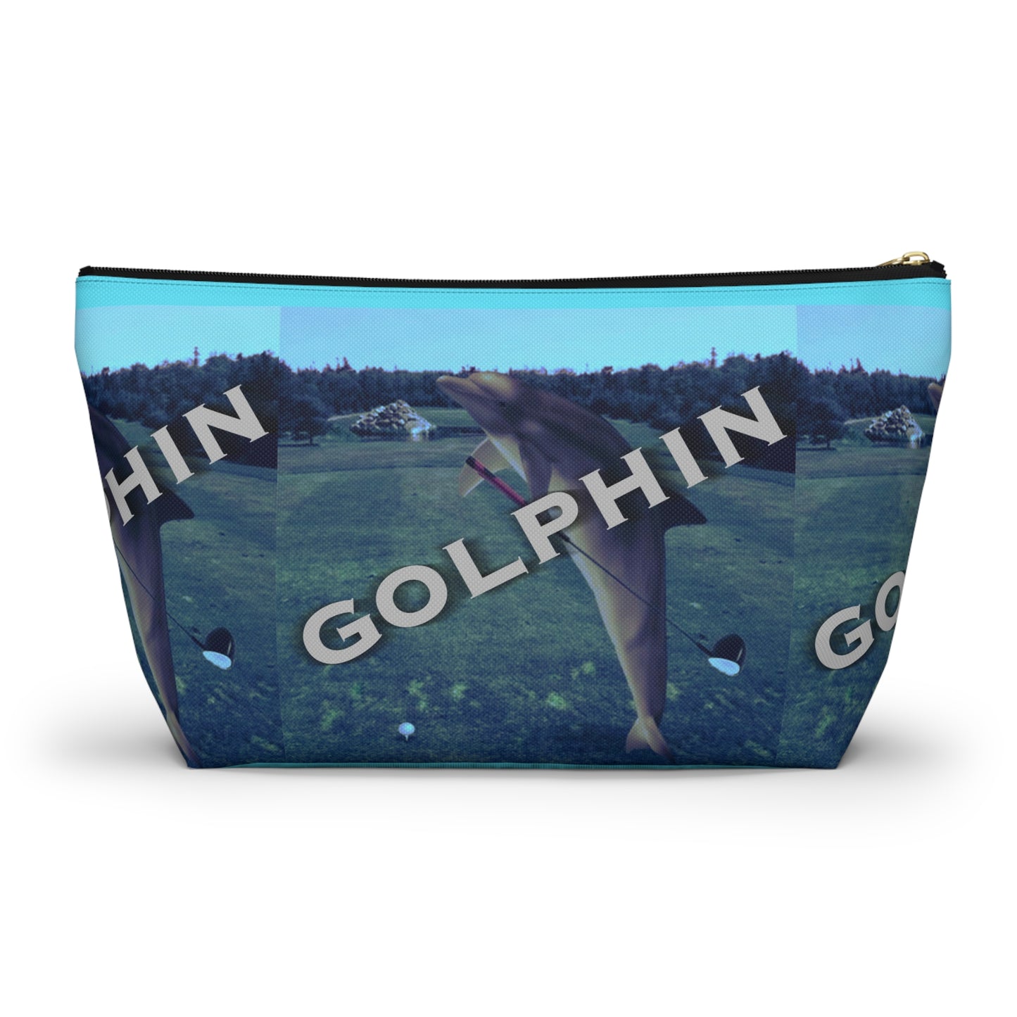 Golphin Dolphin Print Accessory Pouch — T‑Bottom Cosmetic Bag