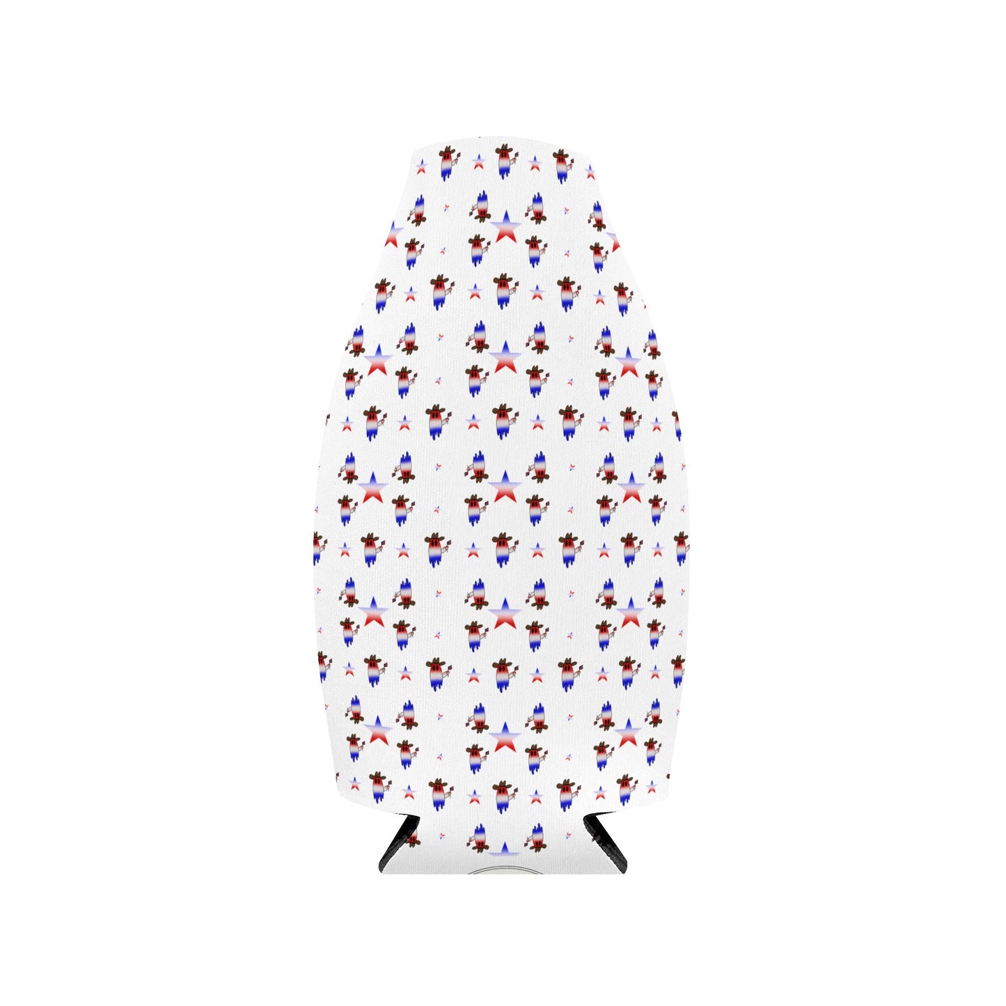 Patriotic ghost Zip-Up Bottle Cooler Sleeve