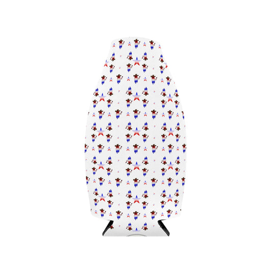 Patriotic ghost Zip-Up Bottle Cooler Sleeve