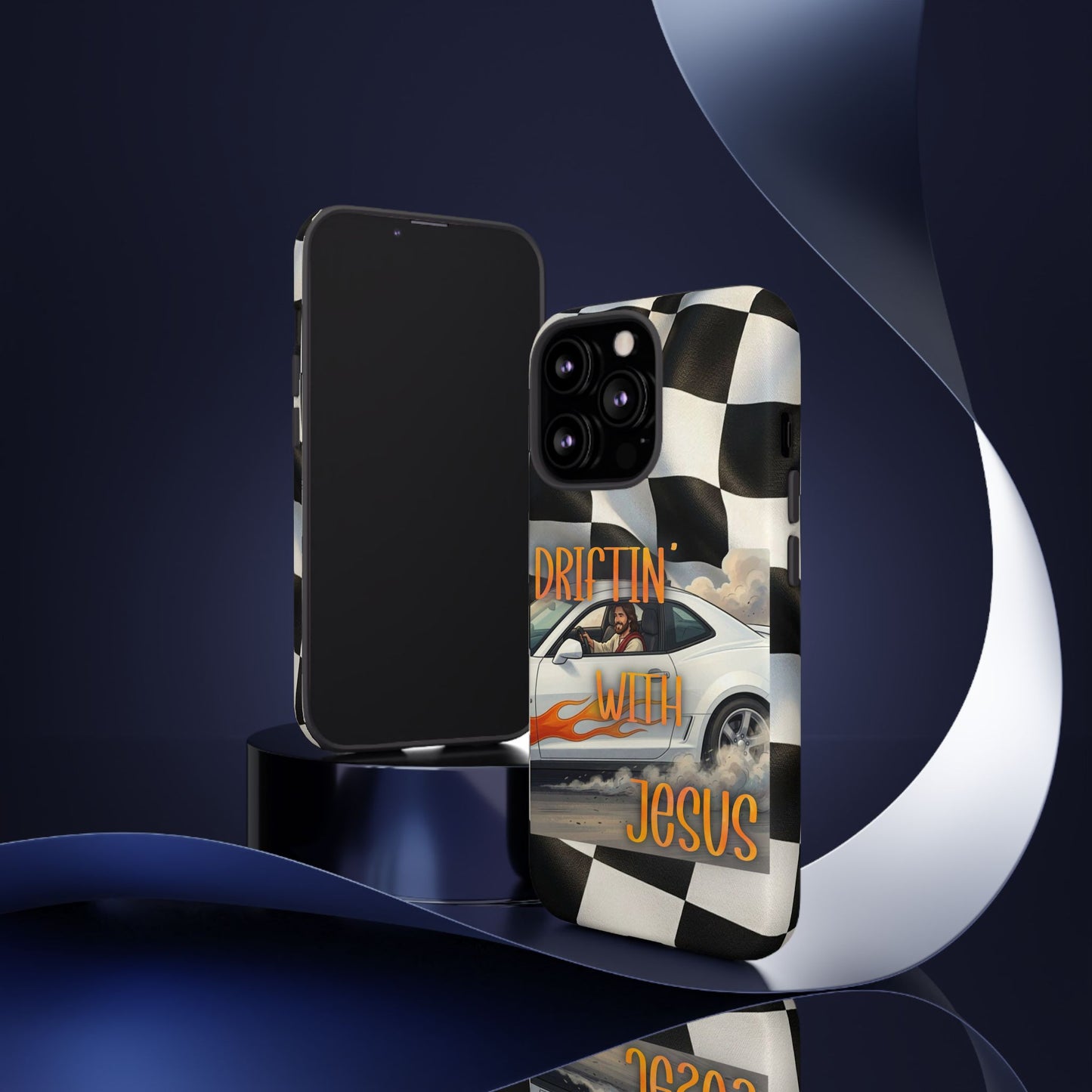 Phone Case — "Driftin' with Jesus" Racing Flag Design- iPhone