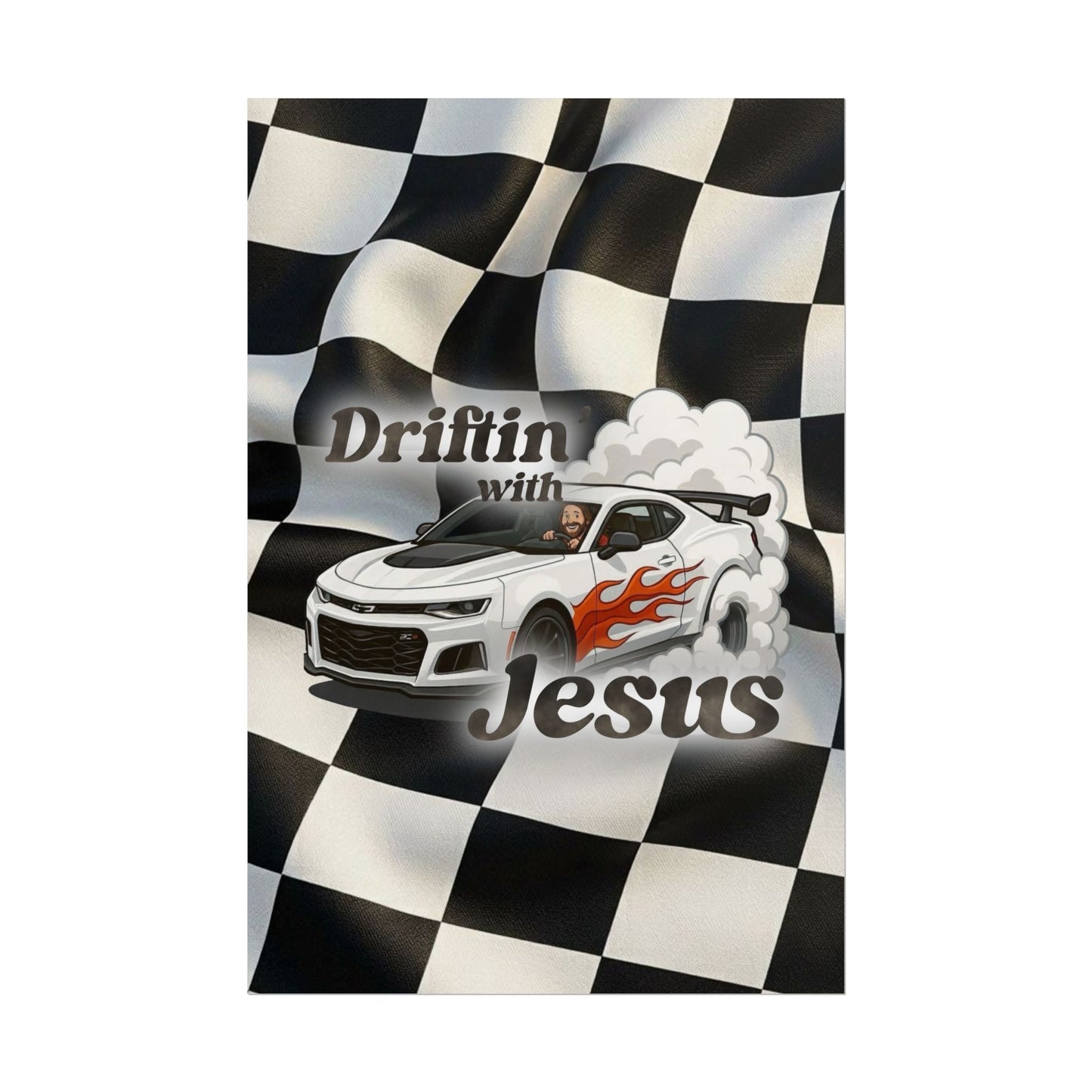 Rolled Poster — "Driftin' with Jesus" Racing Car Wall Art