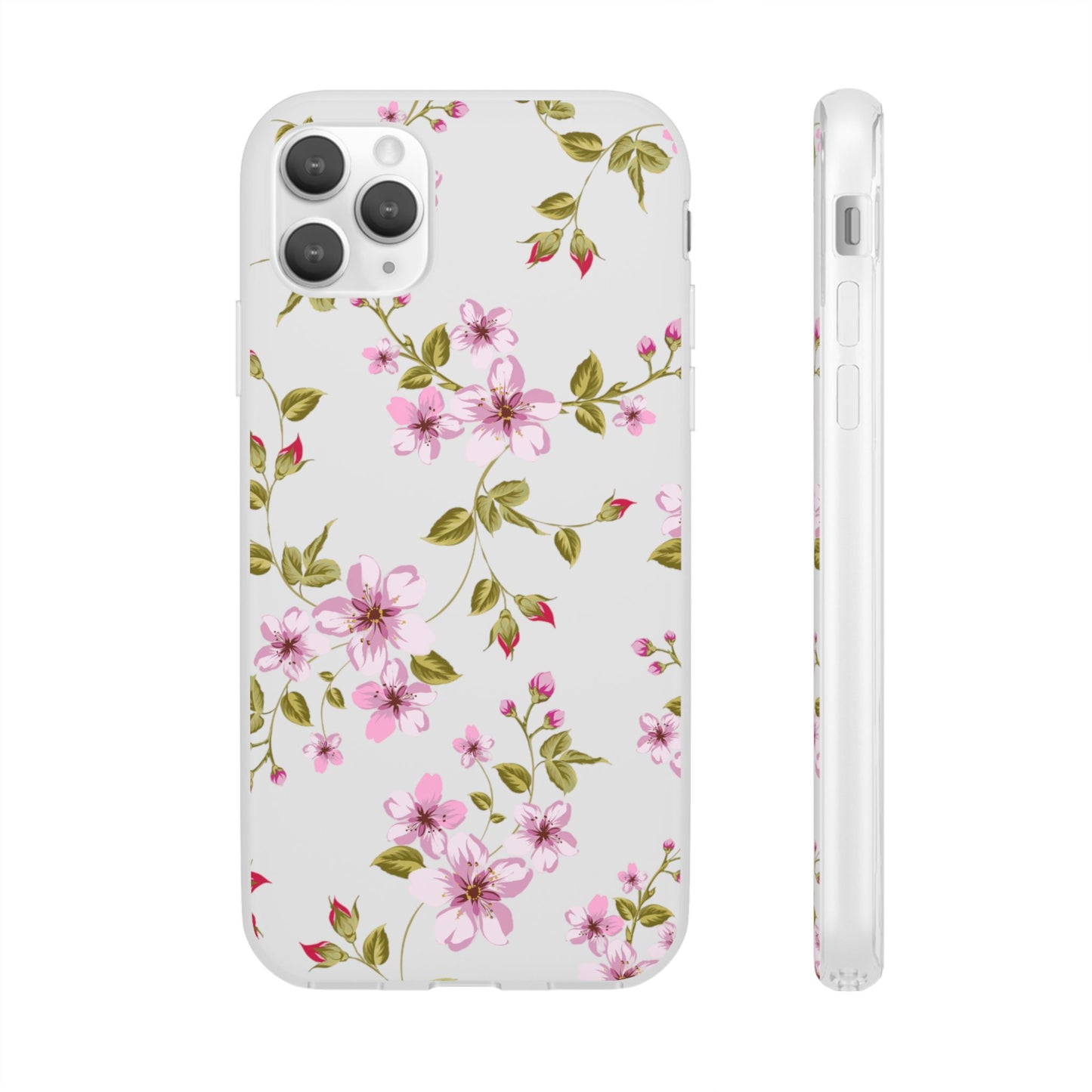 Floral Pink Blossom Flexi Case — Slim Protective Phone Case with Watercolor Cherry Blossom Design