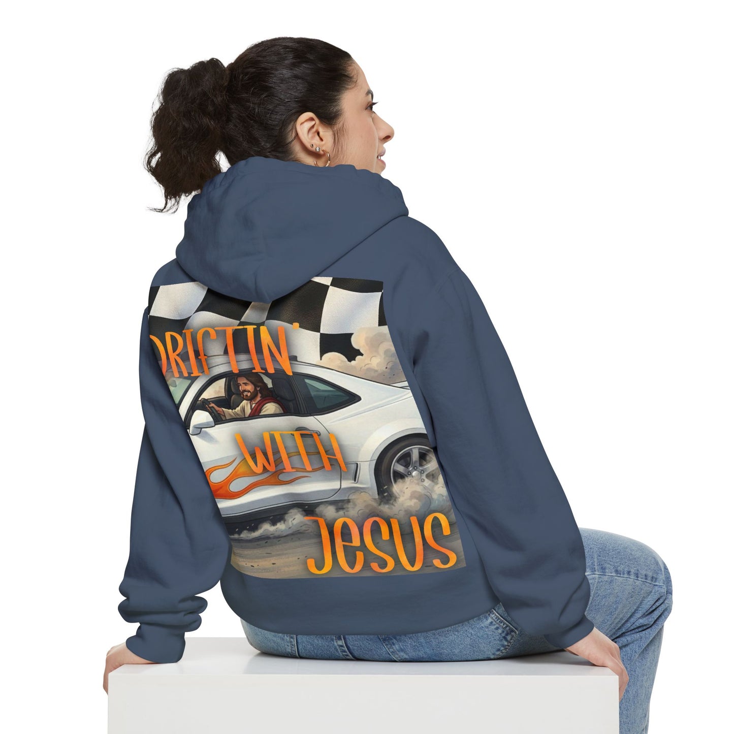 Drifting with jesus Hoodie — racing Graphic