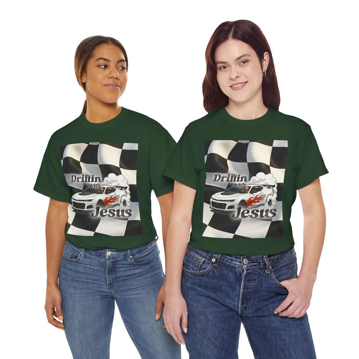Driftin' with Jesus Tee — Christian Racing Graphic T-Shirt