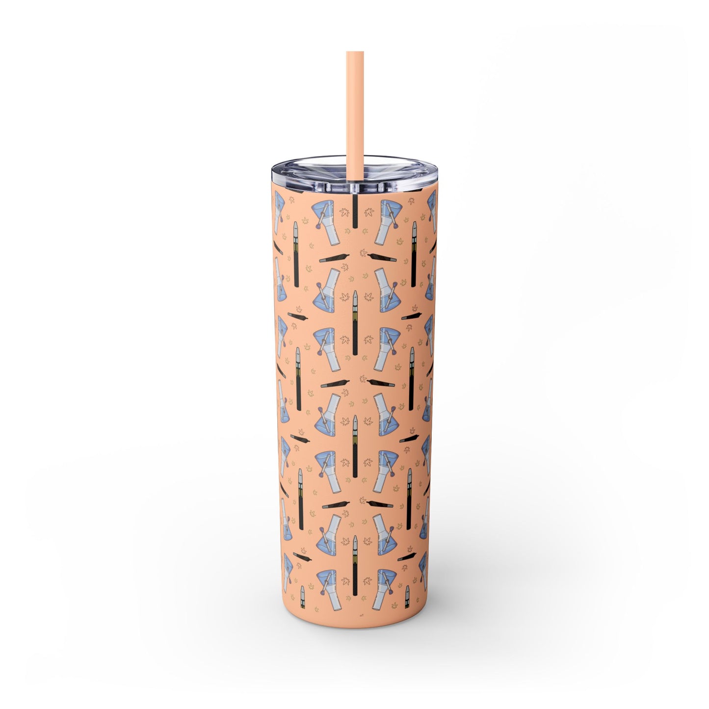 20oz Skinny Tumbler – Bongs & Penjamin Pattern | Travel Straw Cup for Stylists