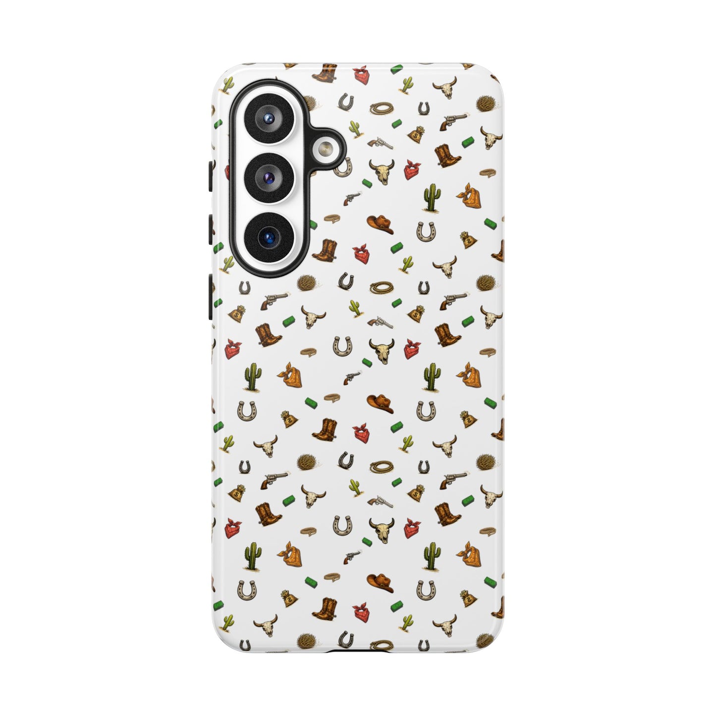 Western Pattern Phone Case — Cowboy Boots, Hats, Horseshoes & Cactus Tough Case