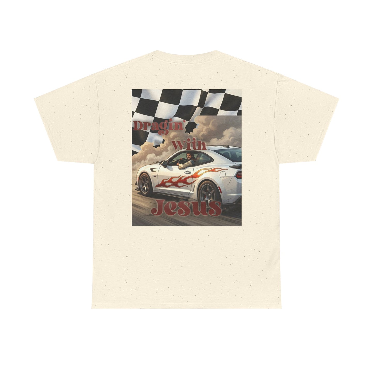 T-Shirt — "Dragin' With Jesus" Retro Racing Graphic Tee