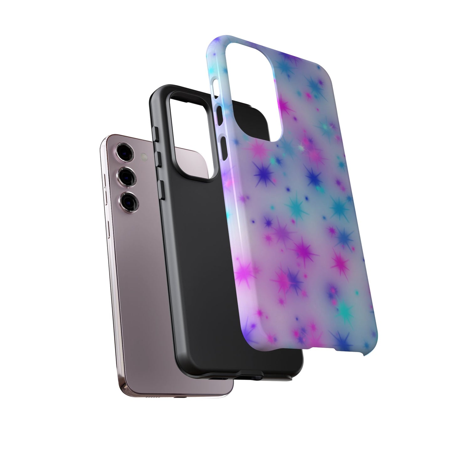Galaxy Sparkle Tough Phone Case - Pastel Starburst Protective Cover
