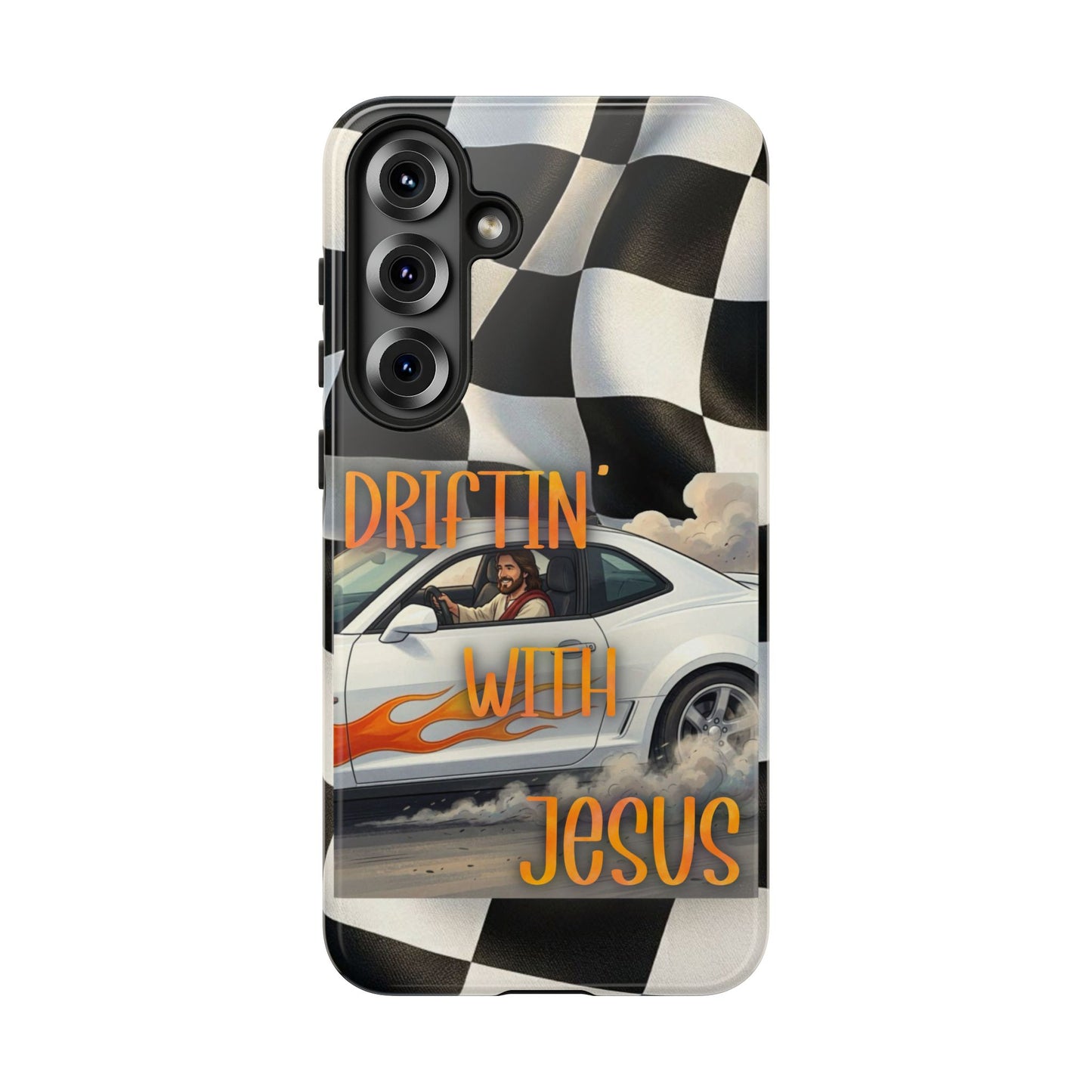 Phone Case — "Driftin' With Jesus" Racing Crosscheck Design - Samsung/ Google phones