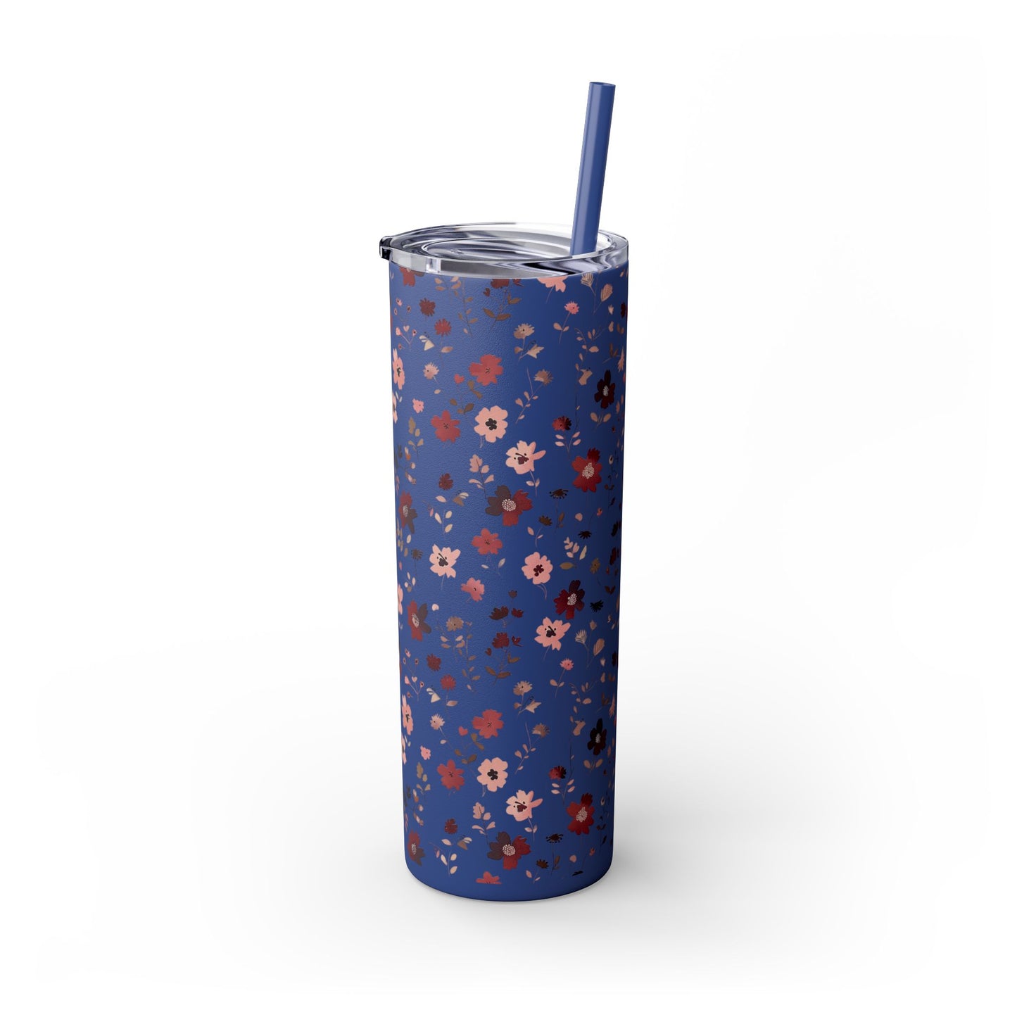Floral Skinny Tumbler 20oz – Pink Blossom Straw Cup