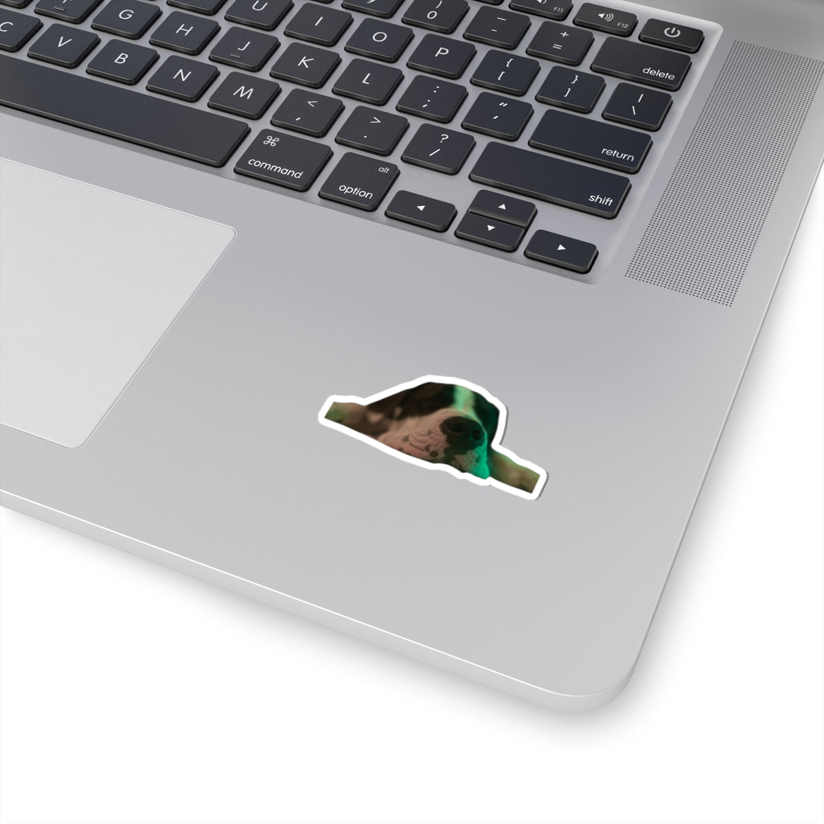 Sleepy Dog Kiss-Cut Sticker — Cute Resting Puppy Laptop Decal