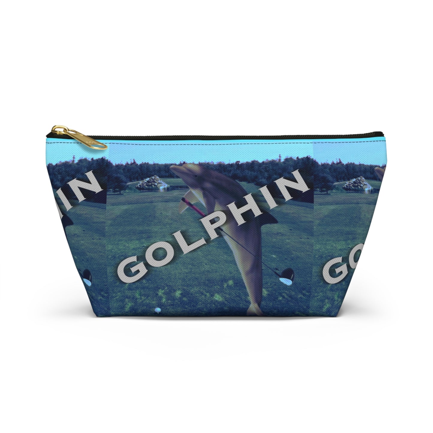 Golphin Dolphin Print Accessory Pouch — T‑Bottom Cosmetic Bag