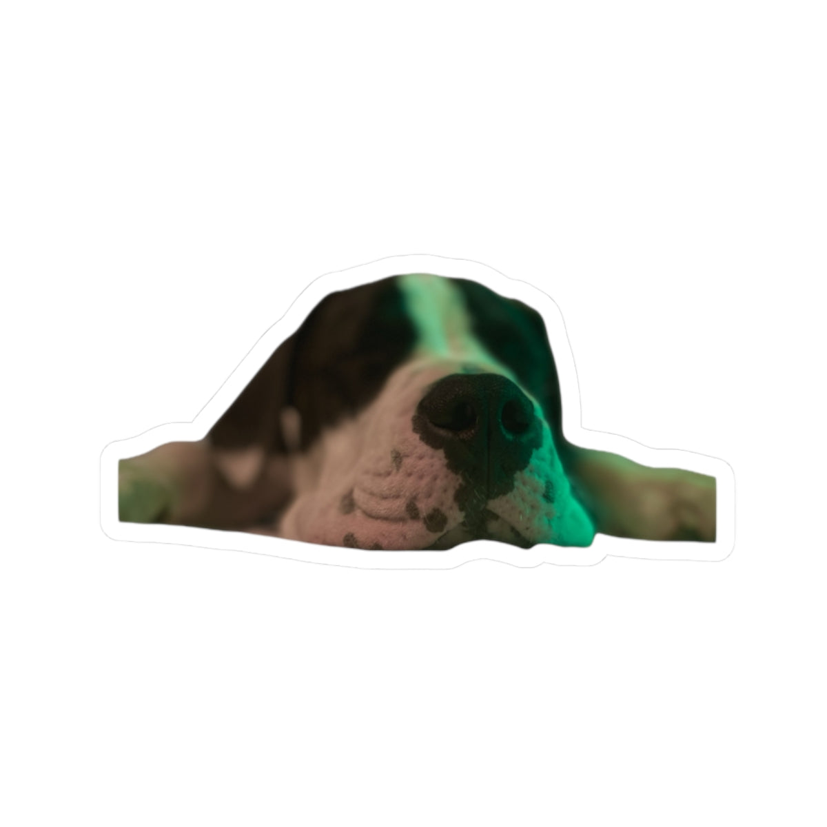 Sleepy Dog Kiss-Cut Sticker — Cute Resting Puppy Laptop Decal