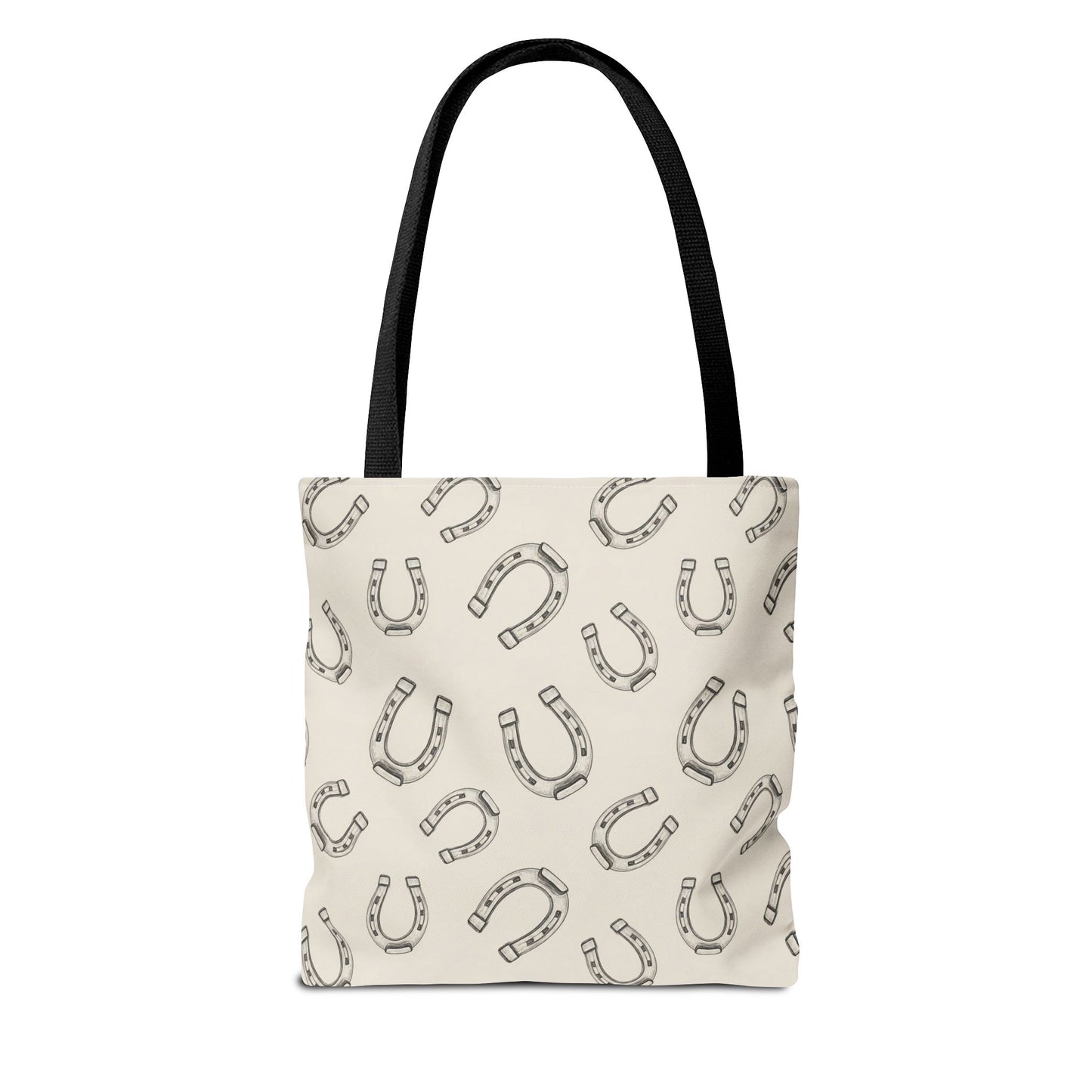 Horseshoe Pattern Tote Bag – Lucky Neutral Printed Canvas Tote
