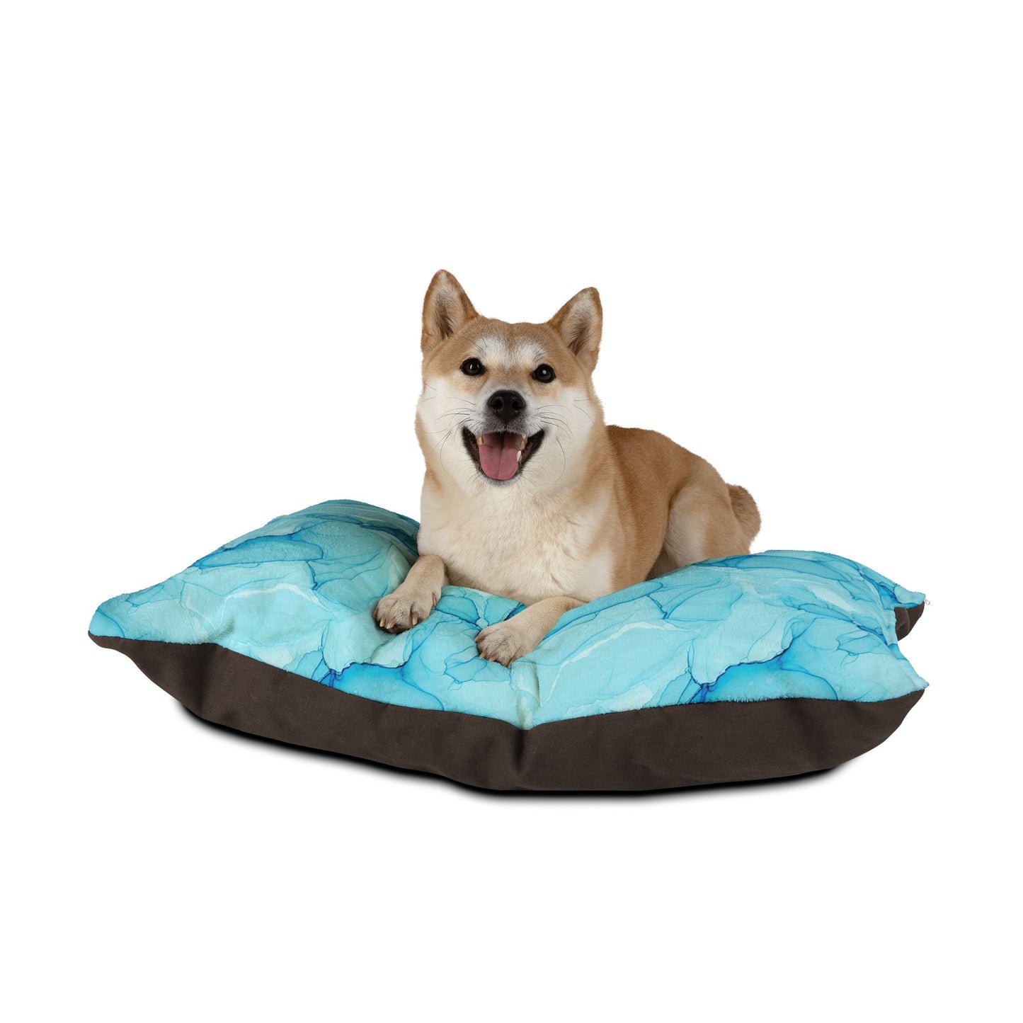 Blue Marble Pet Bed — Plush Dog & Cat Cushion