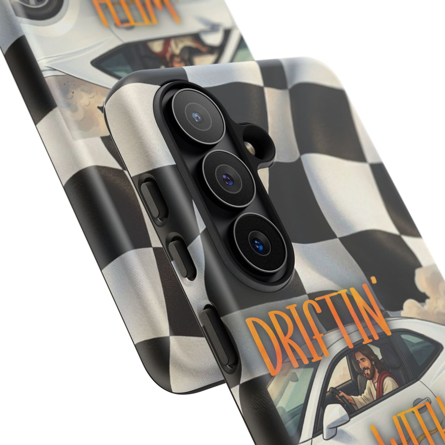 Phone Case — "Driftin' With Jesus" Racing Crosscheck Design - Samsung/ Google phones