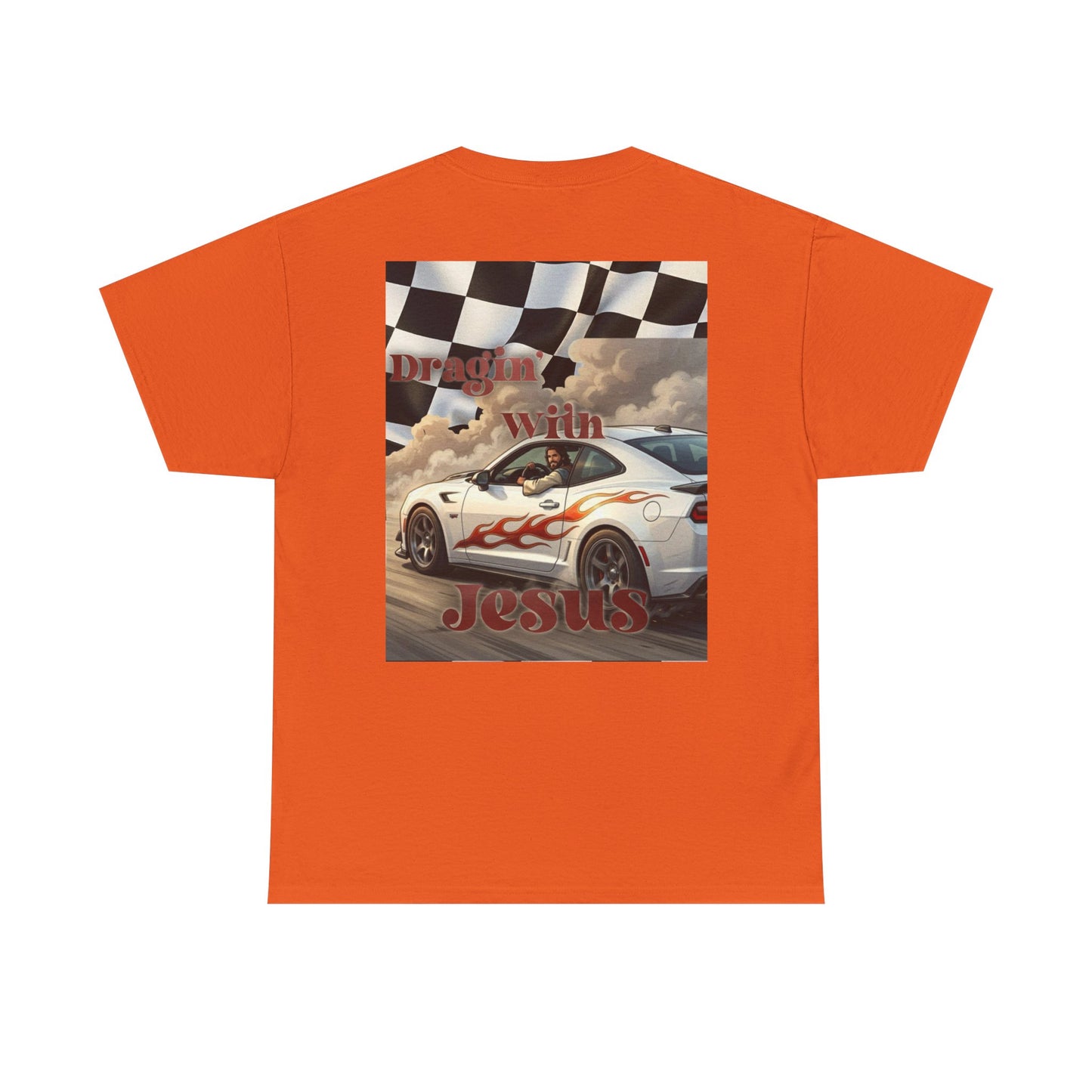 T-Shirt — "Dragin' With Jesus" Retro Racing Graphic Tee