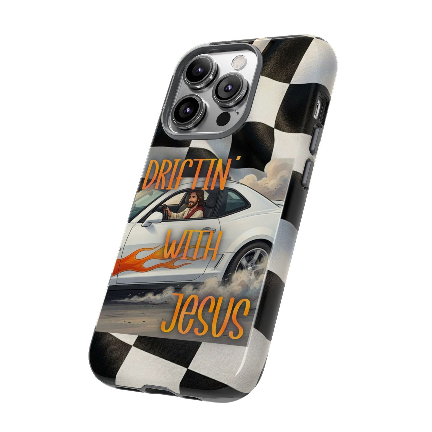 Phone Case — "Driftin' with Jesus" Racing Flag Design- iPhone