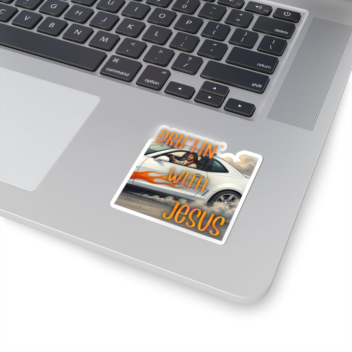 Sticker — "Driftin' With Jesus" Car Racing Religious Vinyl Sticker