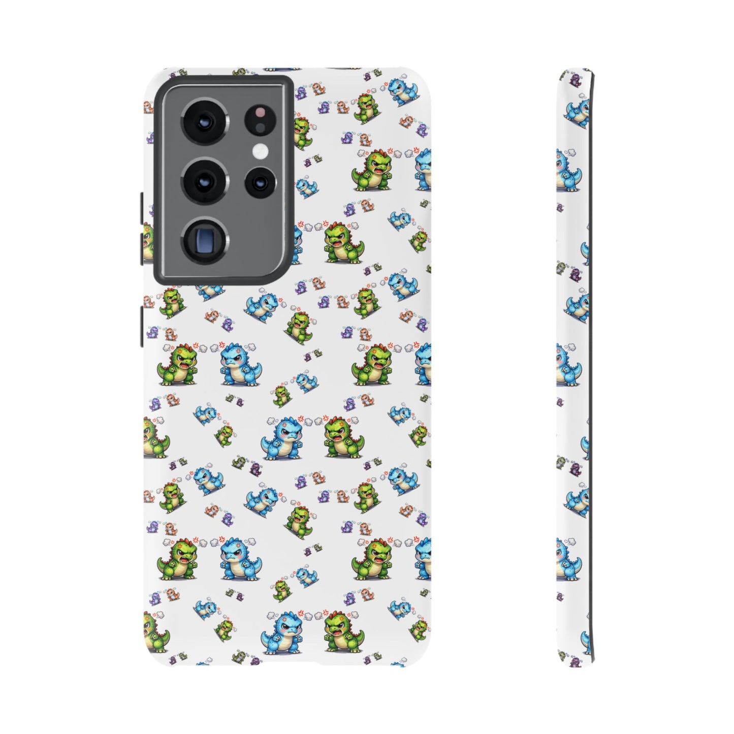 Cute Dino Pattern Phone Case — Playful Cartoon Dinosaur Tough Phone Cover