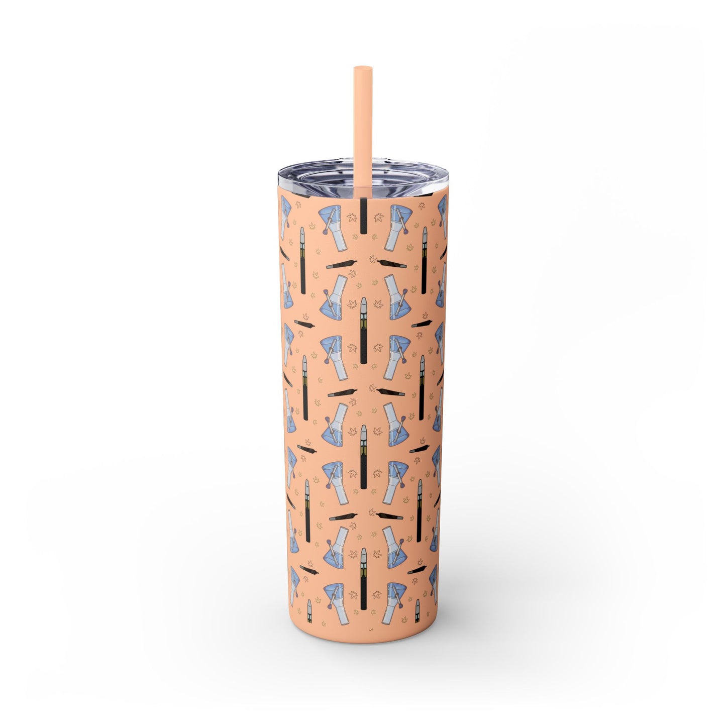 20oz Skinny Tumbler – Bongs & Penjamin Pattern | Travel Straw Cup for Stylists