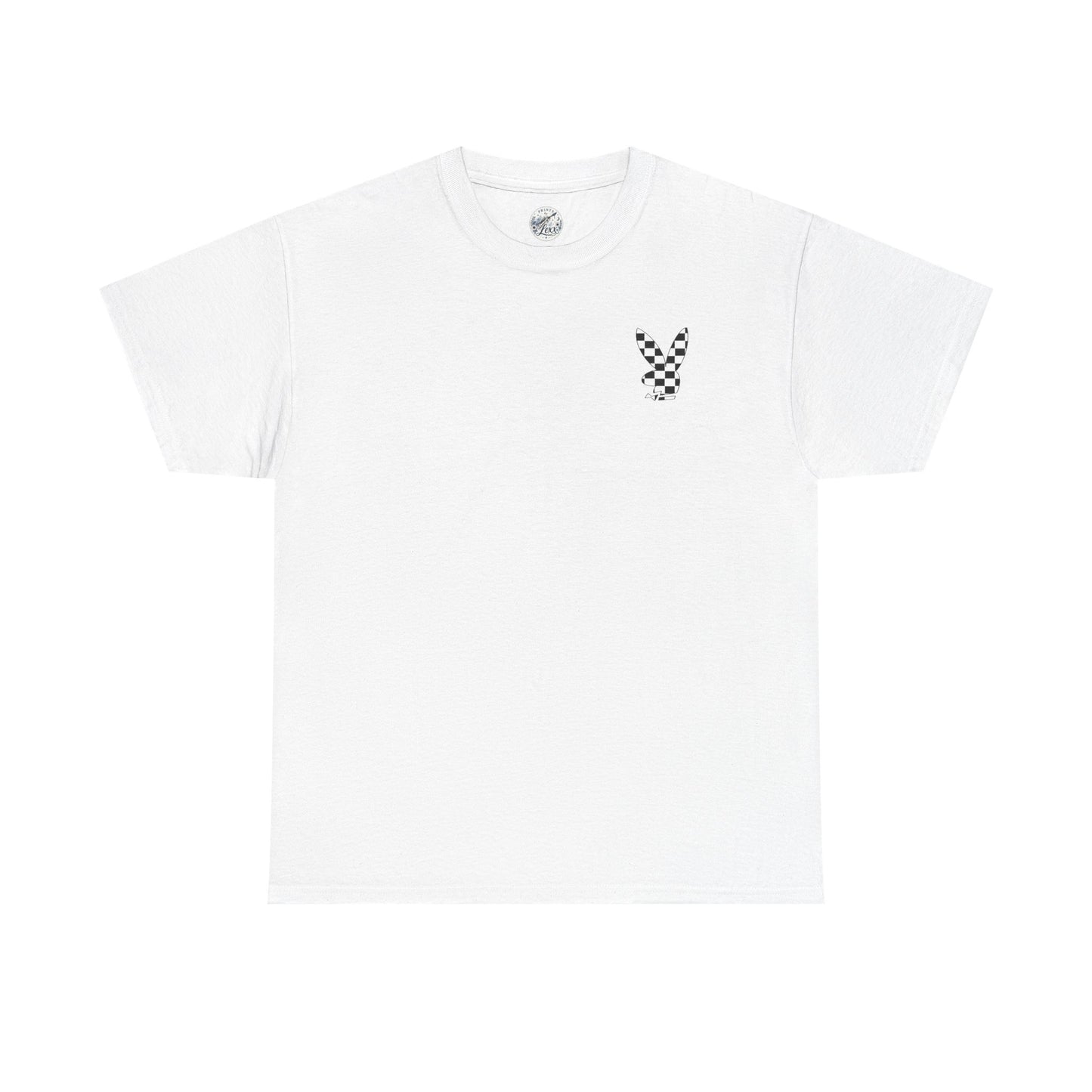 Checkerboard Bunny Tee — Retro Skate-Inspired Graphic T-Shirt