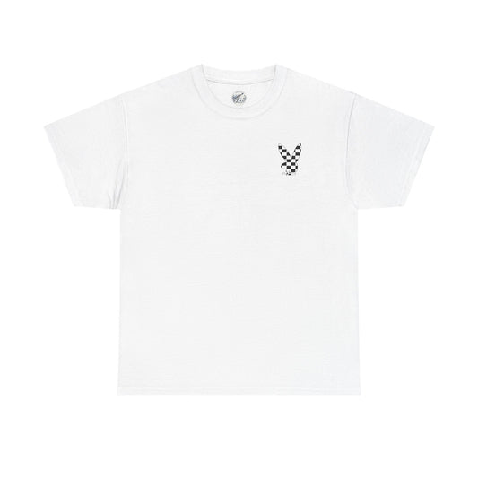 Checkerboard Bunny Tee — Retro Skate-Inspired Graphic T-Shirt