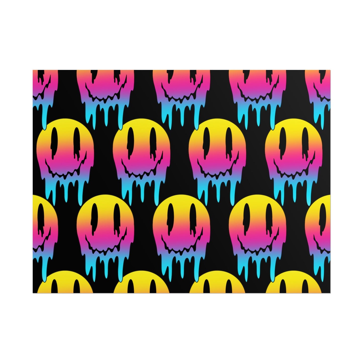 Neon Drip Smiley Poster