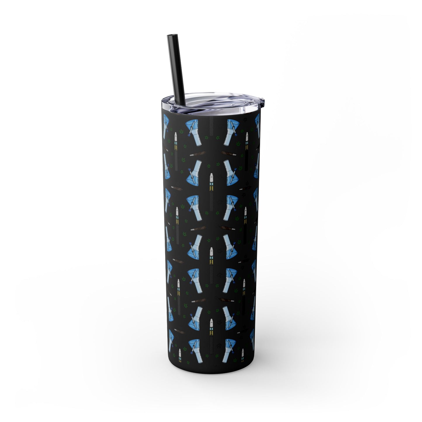 20oz Skinny Tumbler – Bongs & Penjamin Pattern | Travel Straw Cup for Stylists