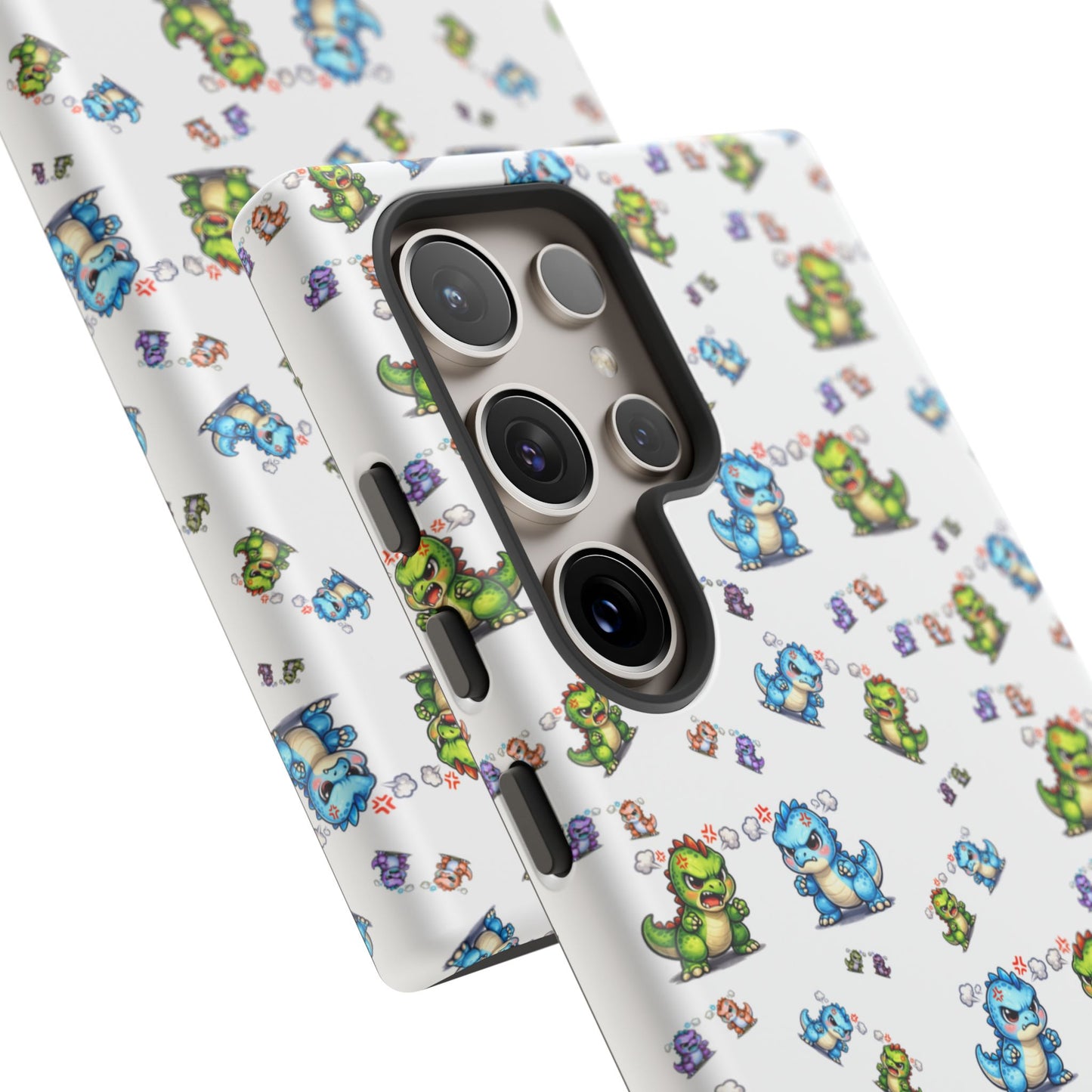 Cute Dino Pattern Phone Case — Playful Cartoon Dinosaur Tough Phone Cover