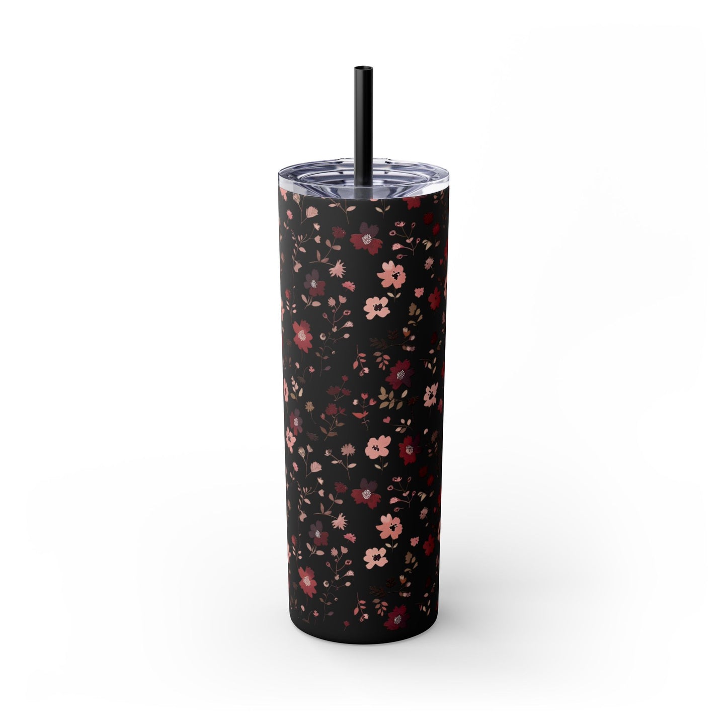 Floral Skinny Tumbler 20oz – Pink Blossom Straw Cup