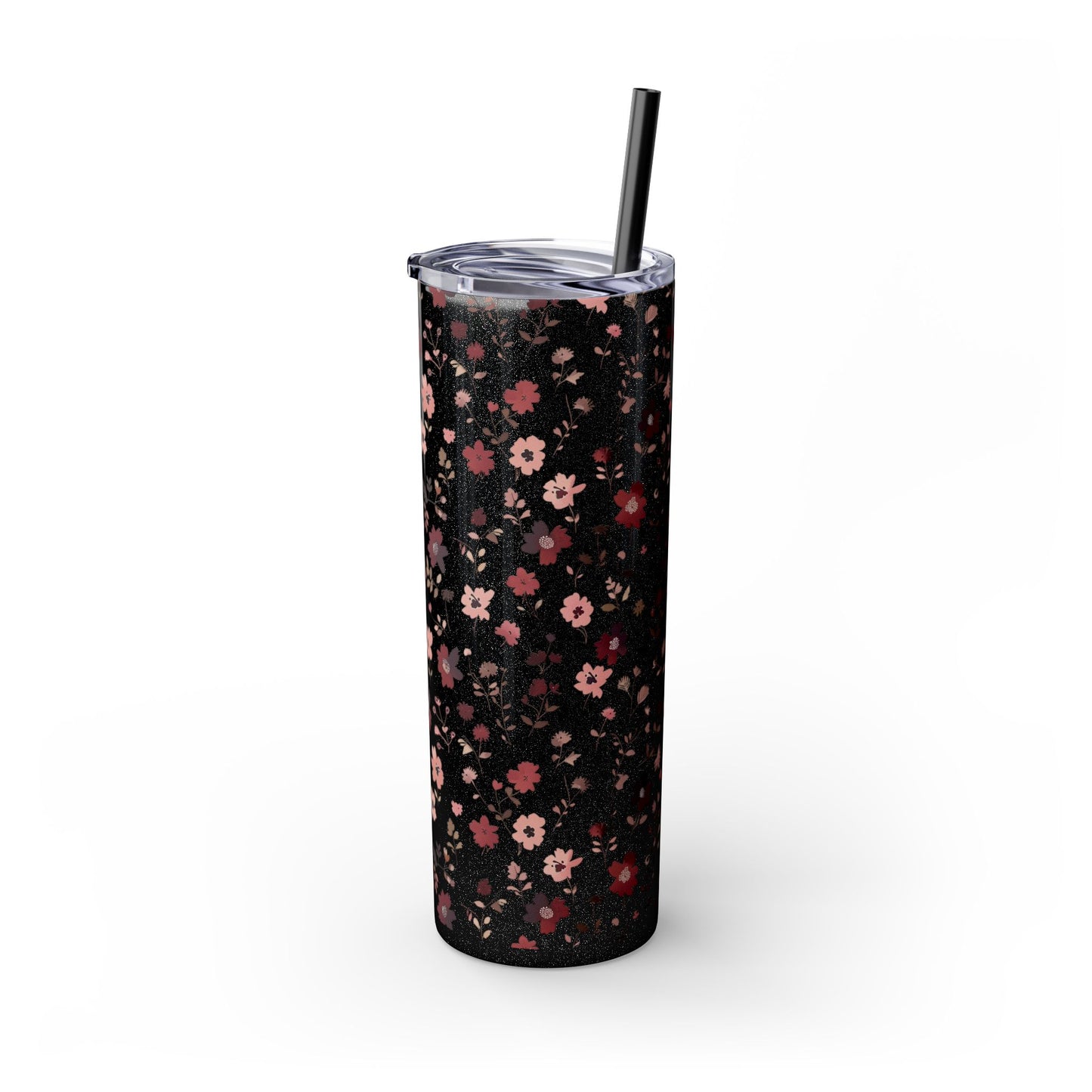 Floral Skinny Tumbler 20oz – Pink Blossom Straw Cup