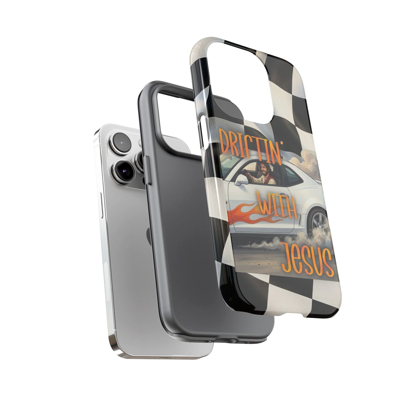 Phone Case — "Driftin' with Jesus" Racing Flag Design- iPhone