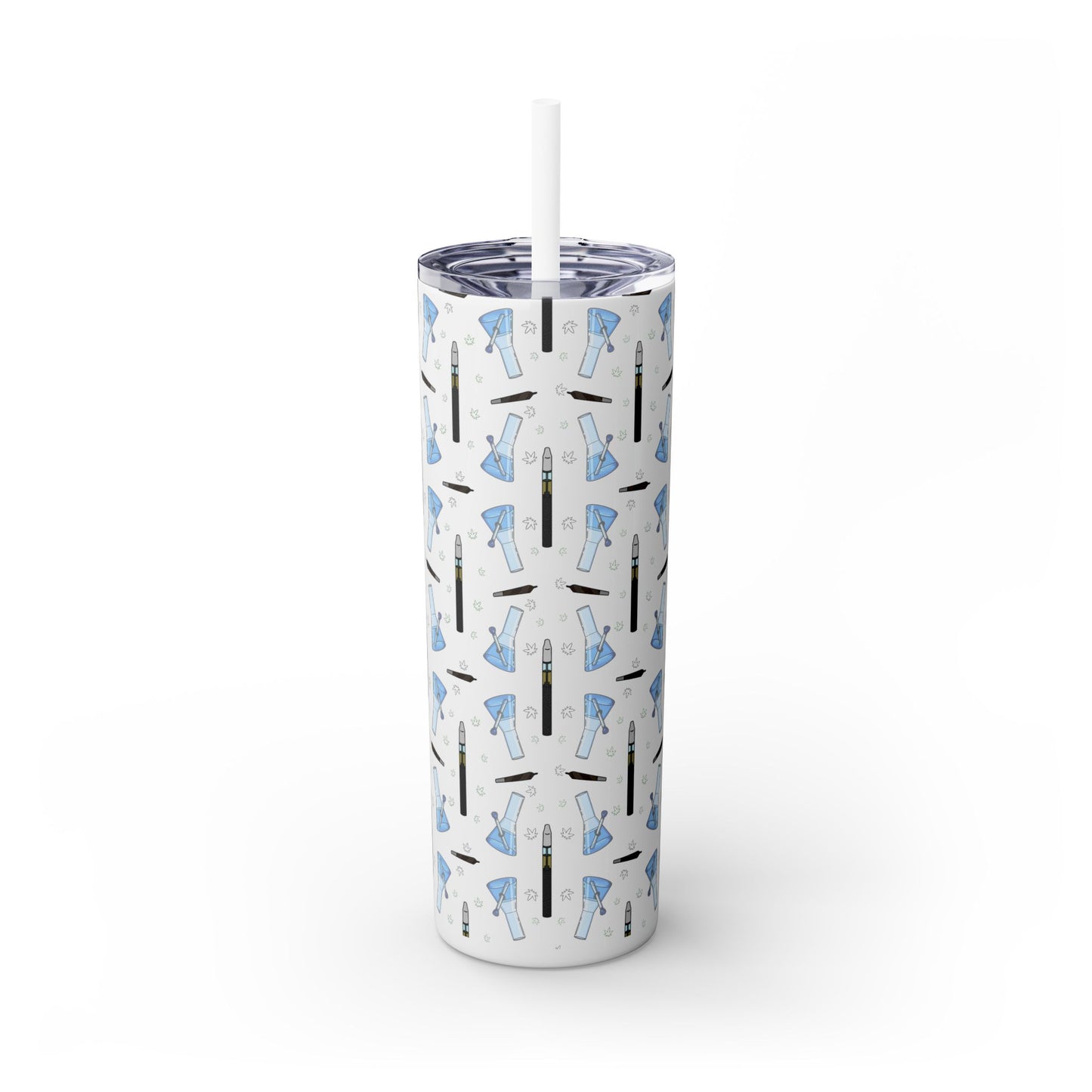 20oz Skinny Tumbler – Bongs & Penjamin Pattern | Travel Straw Cup for Stylists