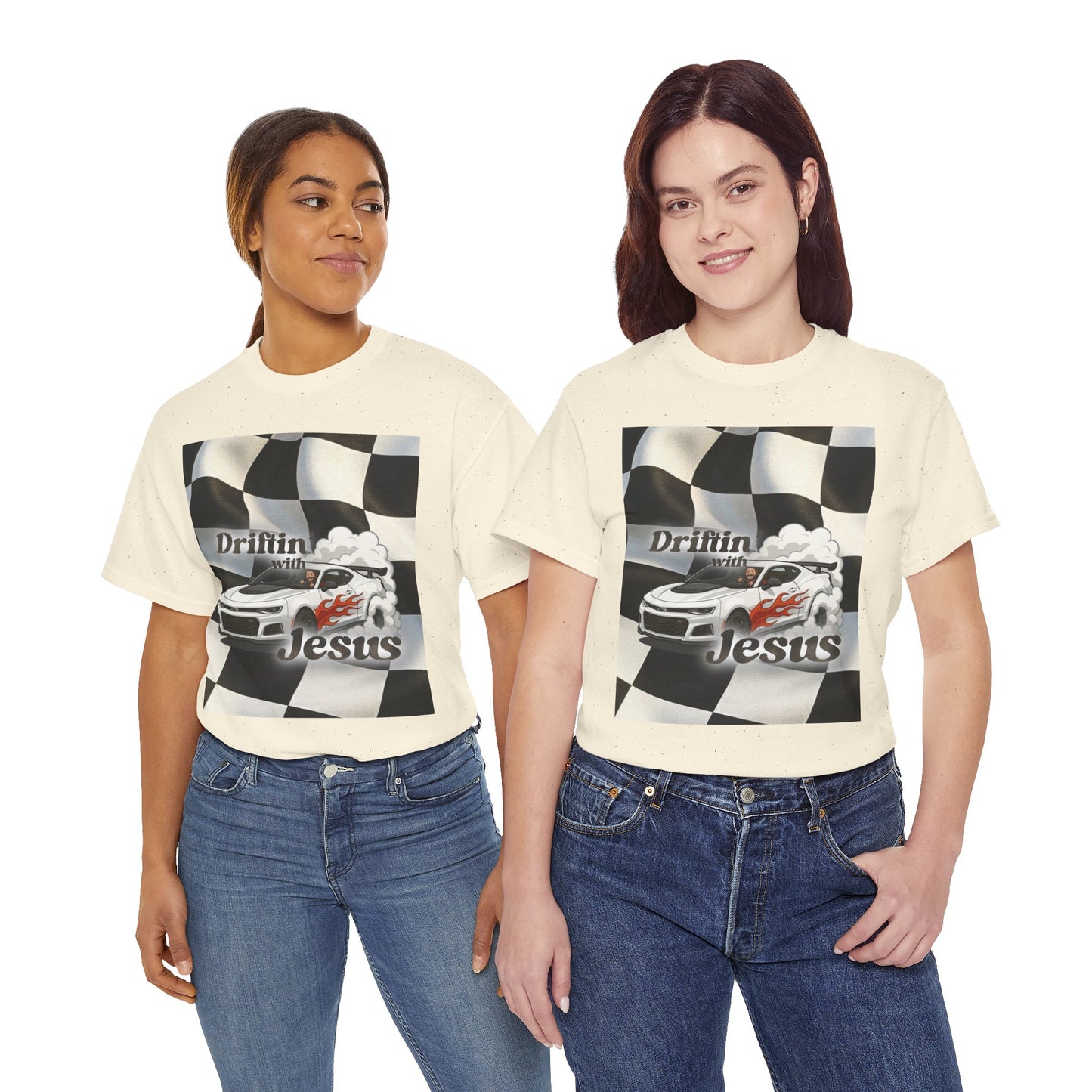 Driftin' with Jesus Tee — Christian Racing Graphic T-Shirt