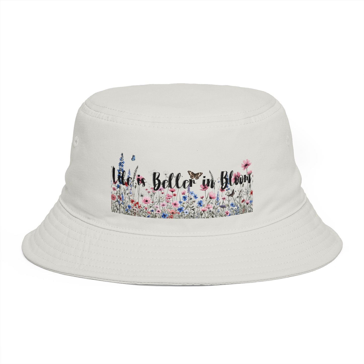 Bucket Hat — "Life's Better in Bloom" Floral Sun Hat