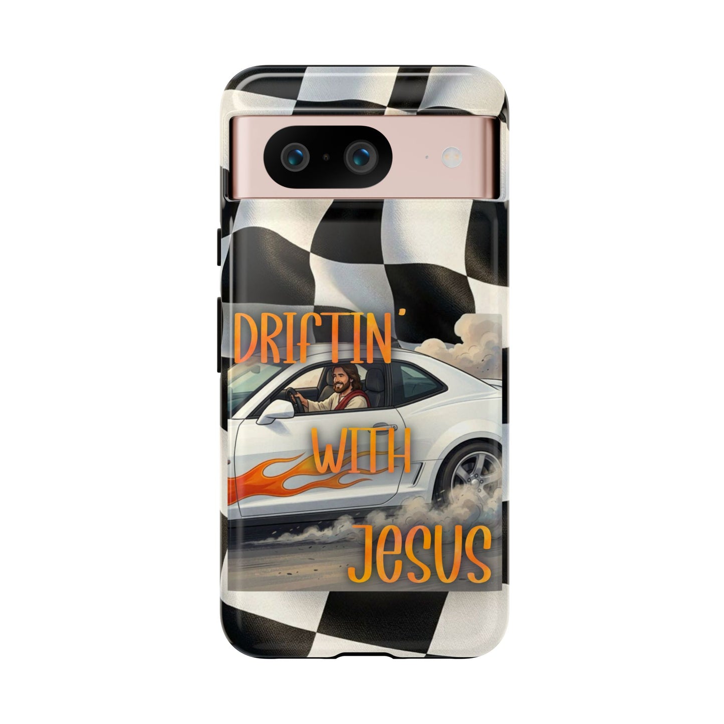 Phone Case — "Driftin' With Jesus" Racing Crosscheck Design - Samsung/ Google phones
