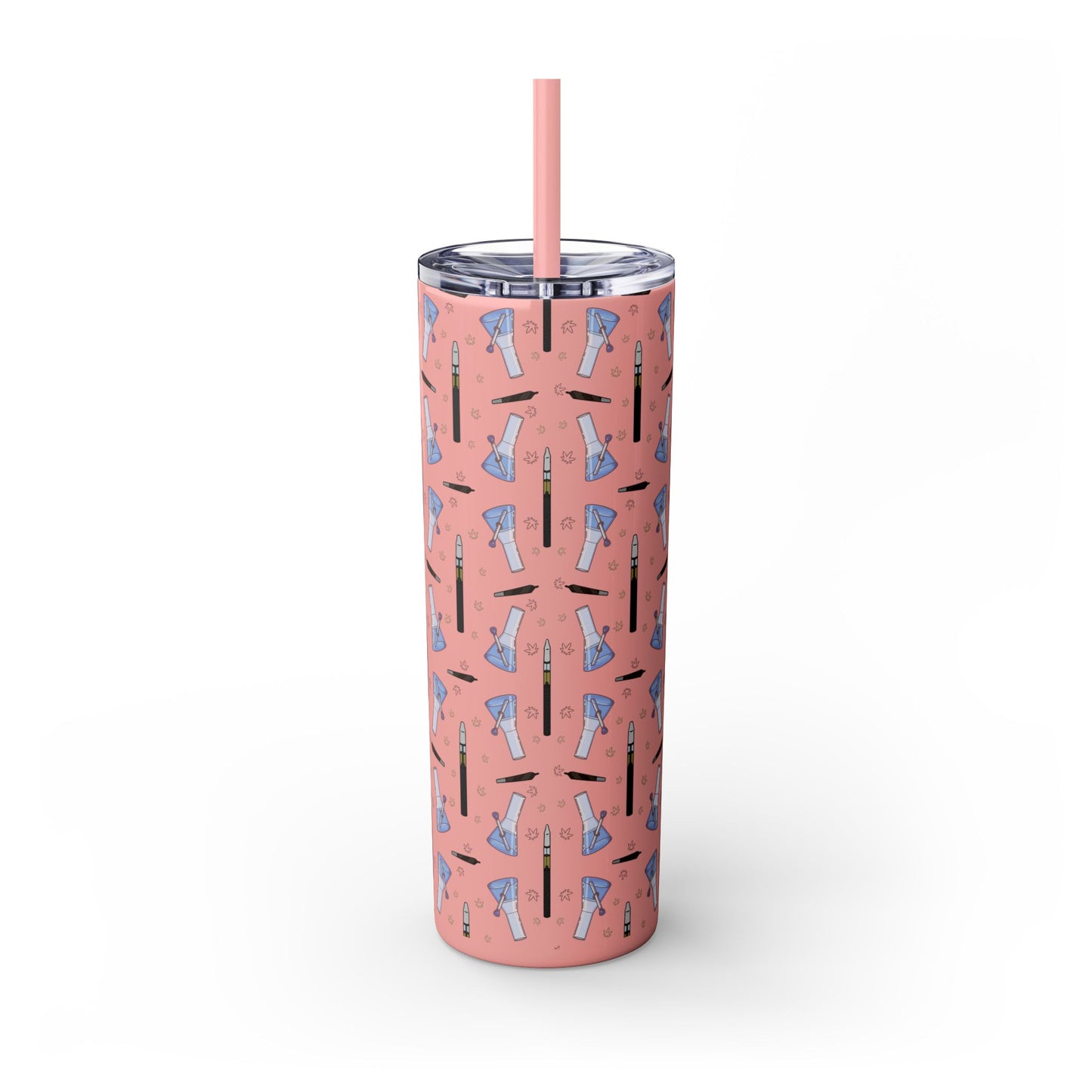 20oz Skinny Tumbler – Bongs & Penjamin Pattern | Travel Straw Cup for Stylists