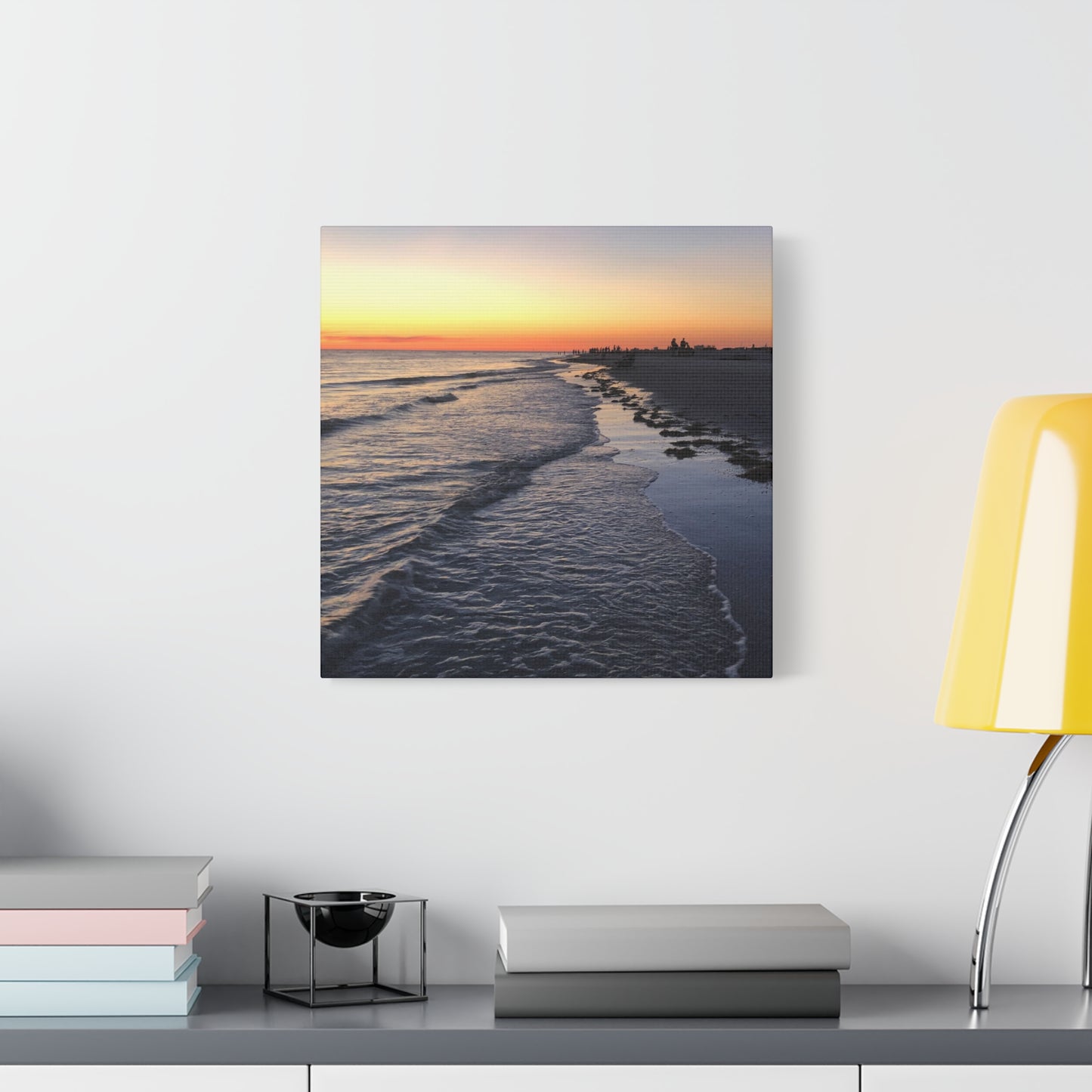 Sunset Beach Canvas Print — Coastal Wall Art for Living Room & Bedroom