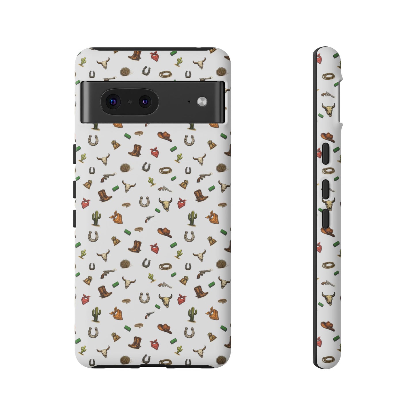 Western Pattern Phone Case — Cowboy Boots, Hats, Horseshoes & Cactus Tough Case