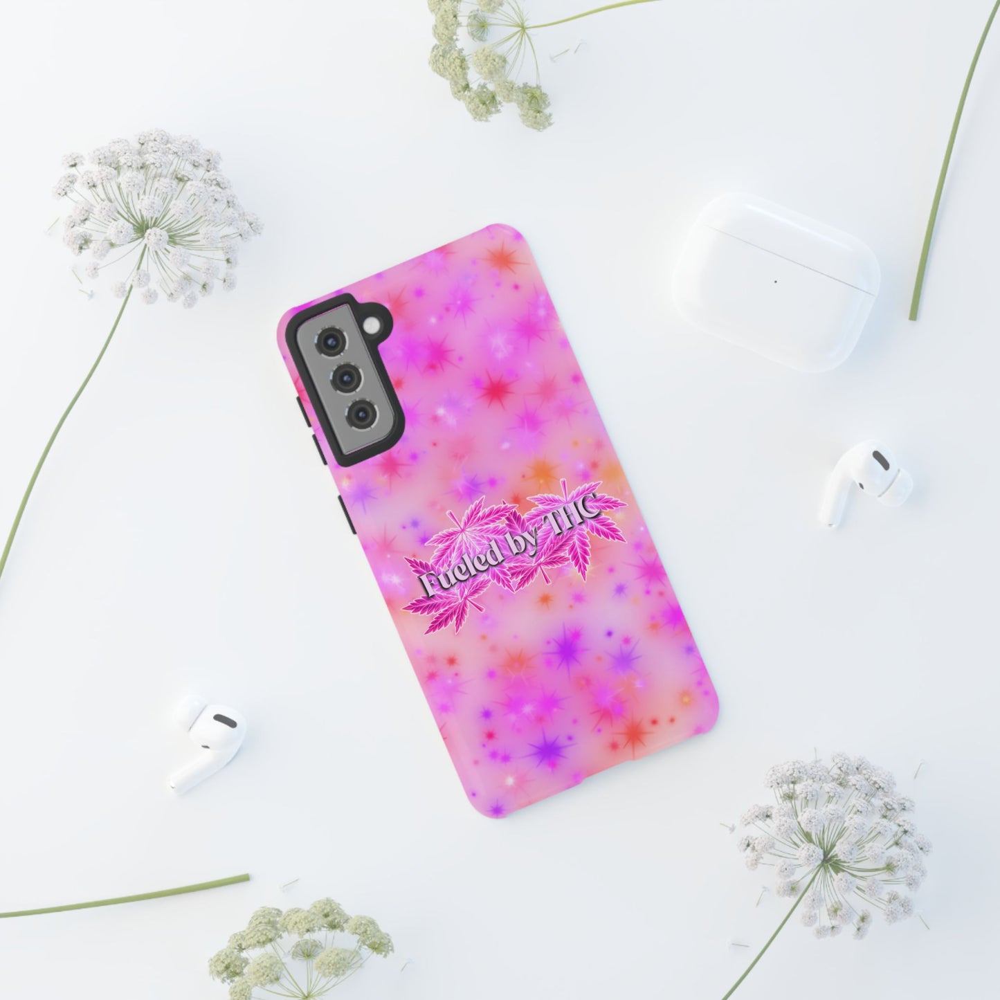 Tough Case — "Fueled by THC" Pink Tie-Dye Phone Cover