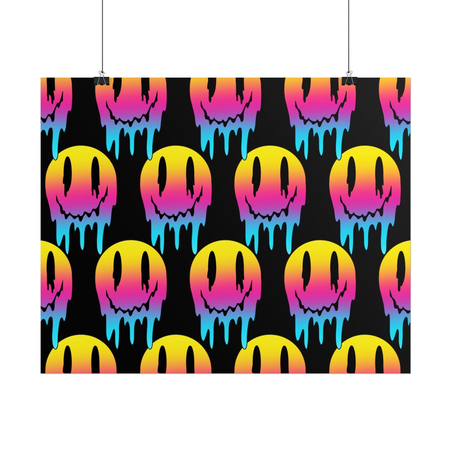 Neon Drip Smiley Poster