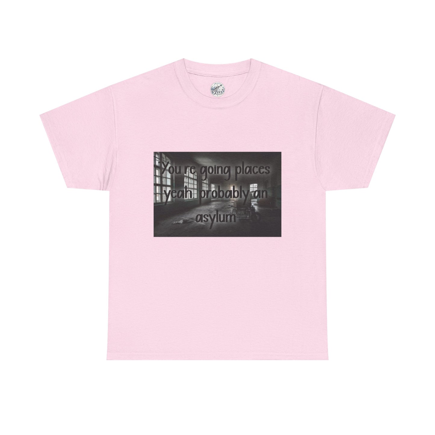 Dark Asylum Photo Tee — "You're Going Places, Yeah Probably the Asylum"