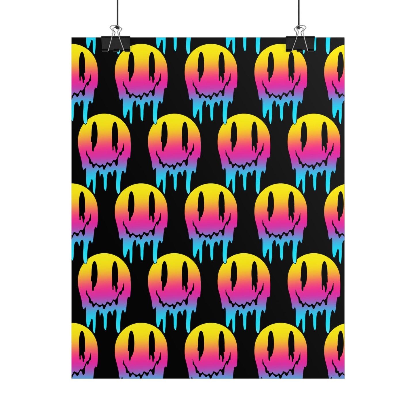 Neon Drip Smiley Poster