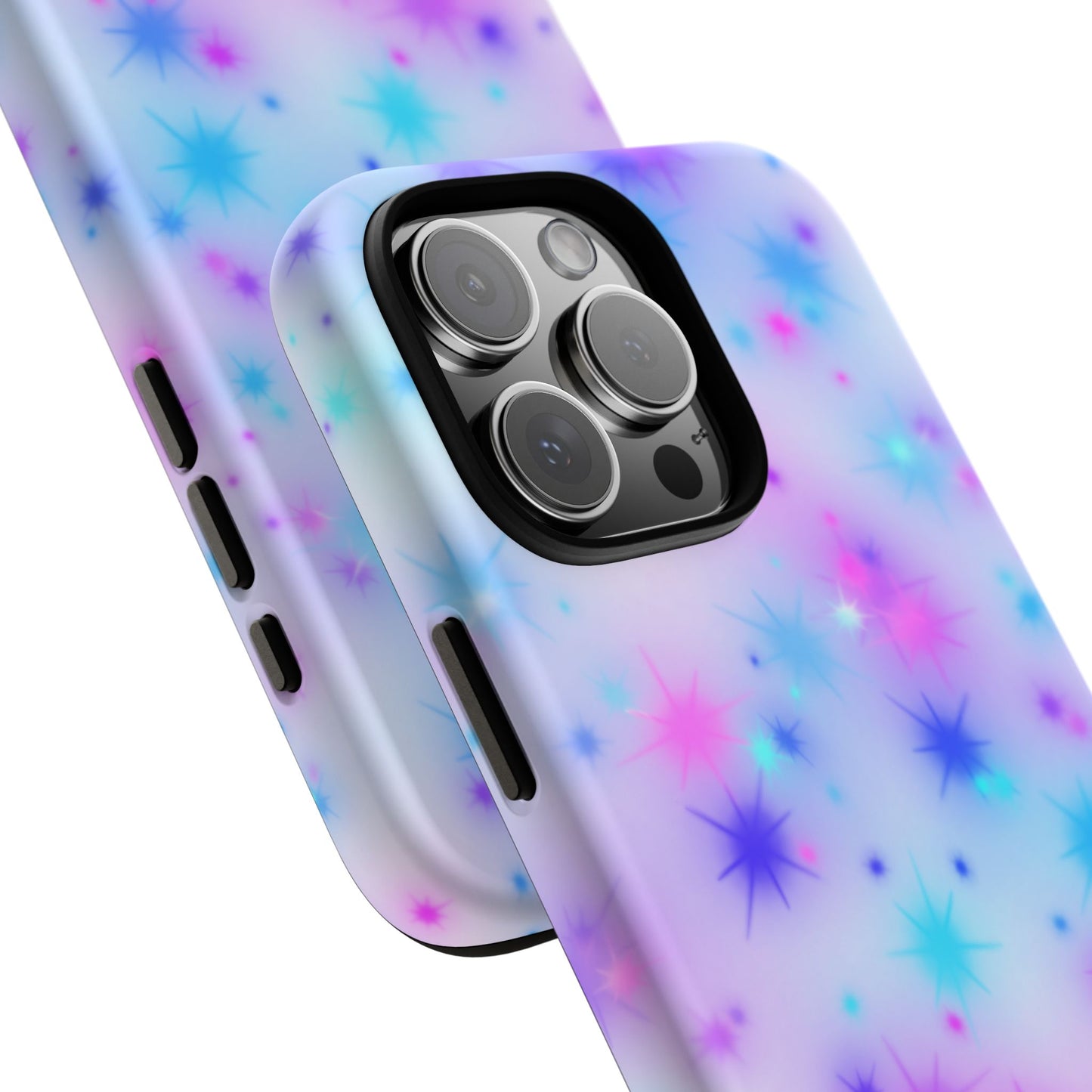 Galaxy Starburst Tough Phone Case — Pastel Pink & Blue Sparkle Protective Cover