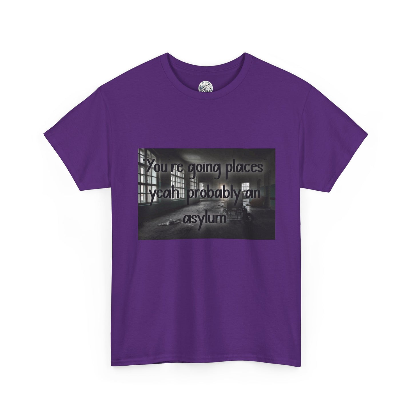 Dark Asylum Photo Tee — "You're Going Places, Yeah Probably the Asylum"