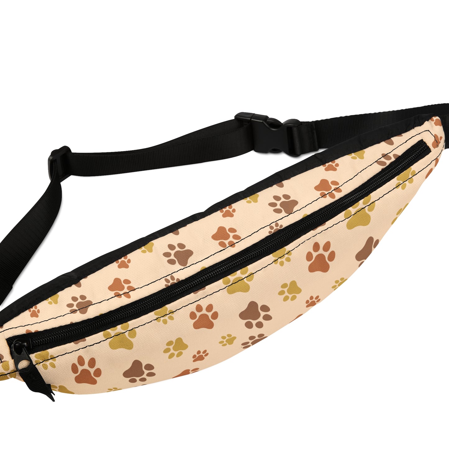 Paw Print Fanny Pack — Cute Dog & Cat Paw Pattern Waist Bag