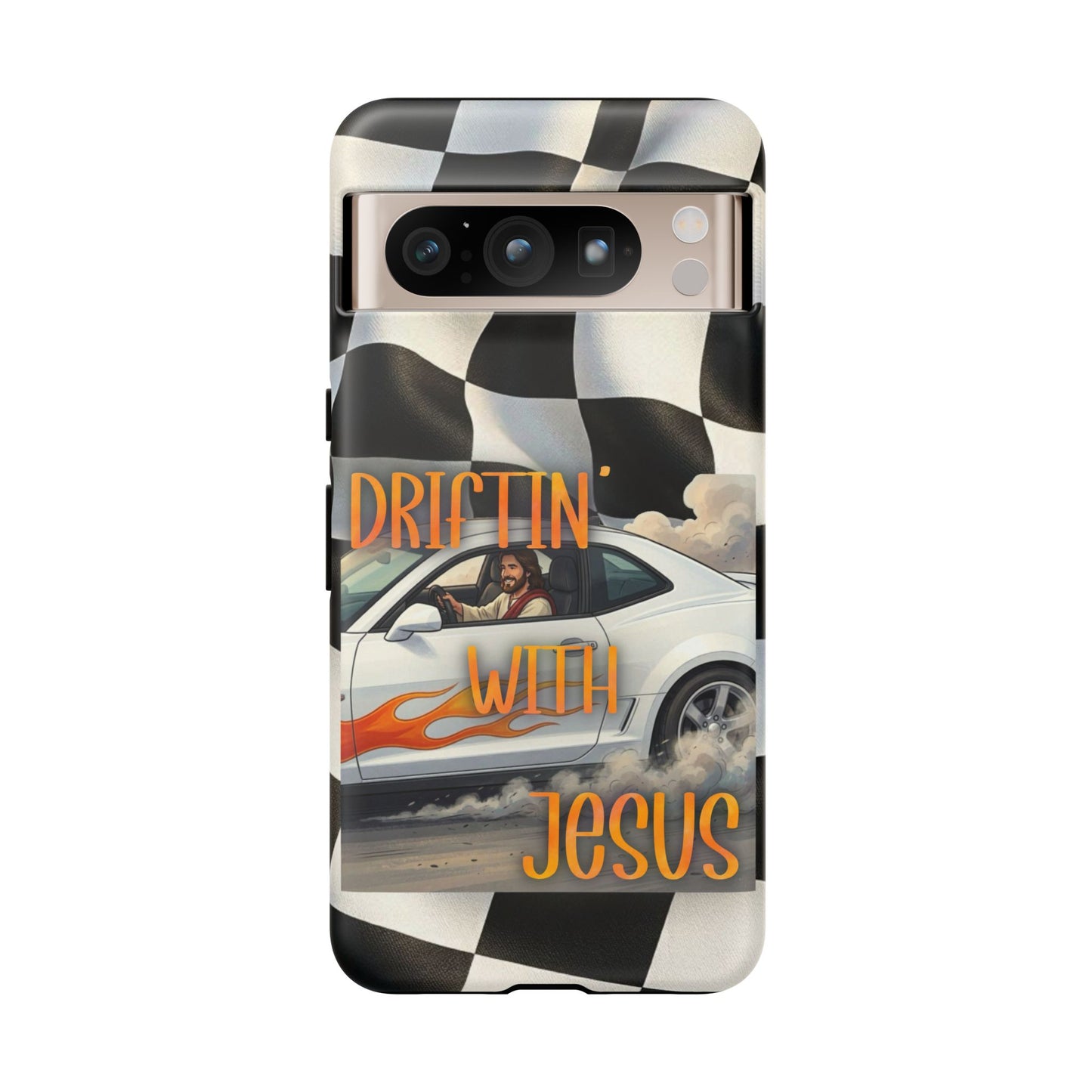 Phone Case — "Driftin' With Jesus" Racing Crosscheck Design - Samsung/ Google phones